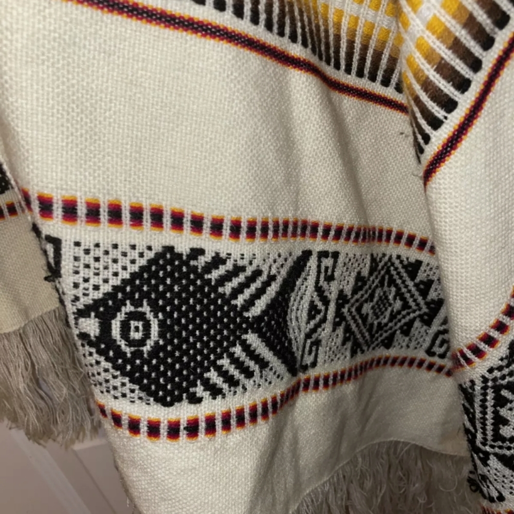 VTG Tejidos Diaz Long Cape, Poncho One size fits all fish Motif Wool - Picture 7 of 9
